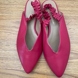Anthropologie hot pink slingback flats
